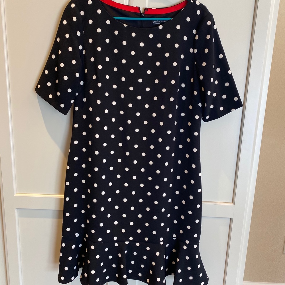 Black polka dot dress